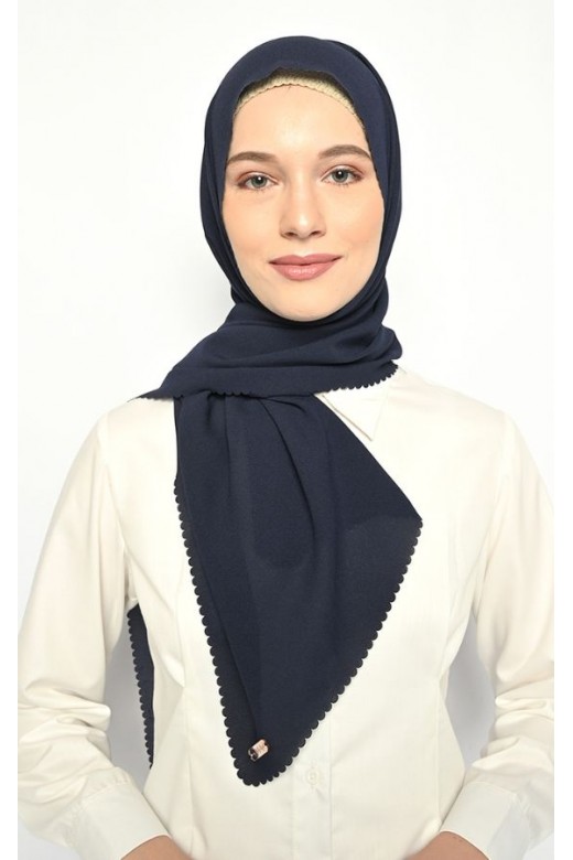 Sarita Pasmina Instan Lasercut Navy